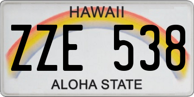HI license plate ZZE538