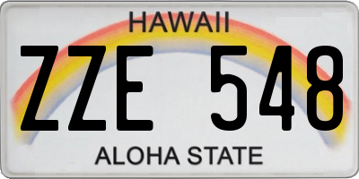 HI license plate ZZE548