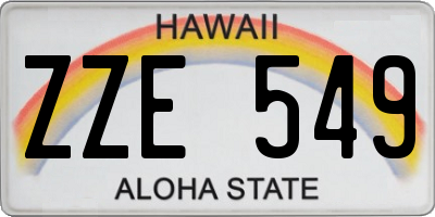 HI license plate ZZE549