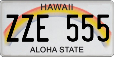 HI license plate ZZE555