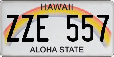 HI license plate ZZE557
