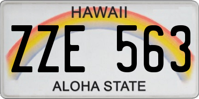 HI license plate ZZE563
