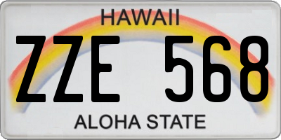 HI license plate ZZE568