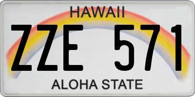 HI license plate ZZE571