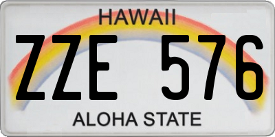 HI license plate ZZE576
