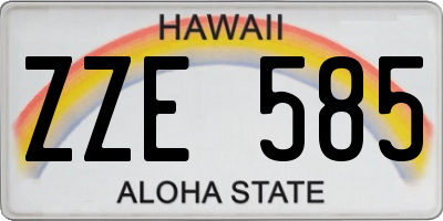 HI license plate ZZE585