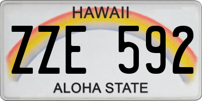 HI license plate ZZE592