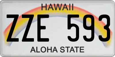HI license plate ZZE593