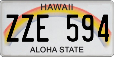 HI license plate ZZE594