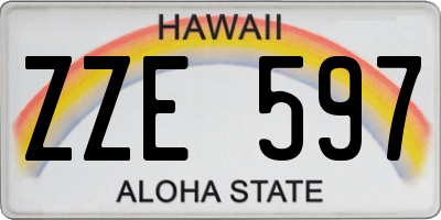 HI license plate ZZE597