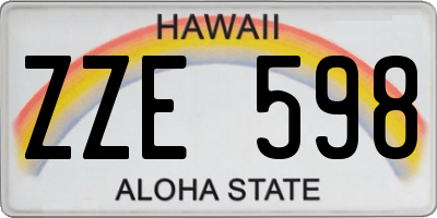HI license plate ZZE598