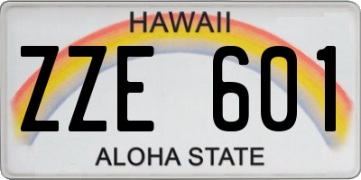 HI license plate ZZE601