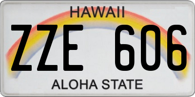 HI license plate ZZE606