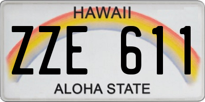 HI license plate ZZE611