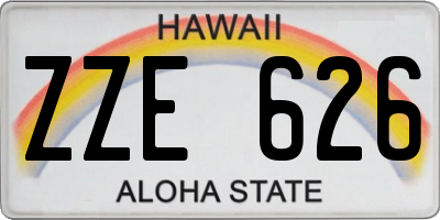 HI license plate ZZE626