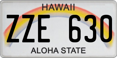 HI license plate ZZE630