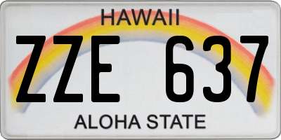 HI license plate ZZE637