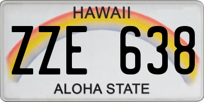 HI license plate ZZE638