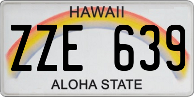 HI license plate ZZE639