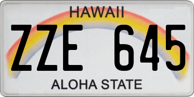HI license plate ZZE645
