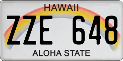 HI license plate ZZE648