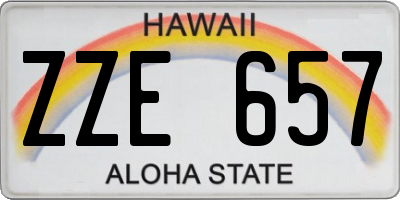 HI license plate ZZE657