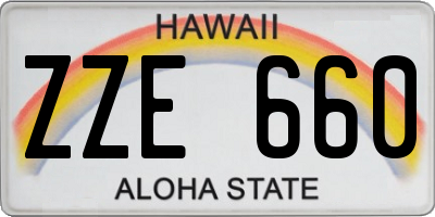 HI license plate ZZE660