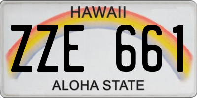 HI license plate ZZE661
