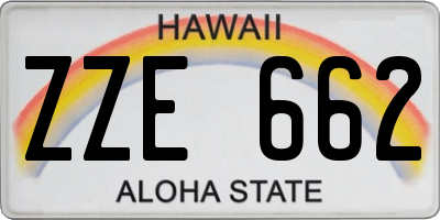 HI license plate ZZE662
