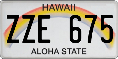 HI license plate ZZE675