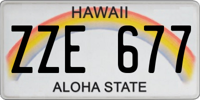 HI license plate ZZE677