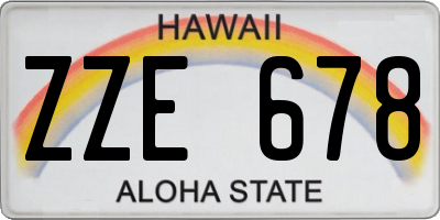 HI license plate ZZE678