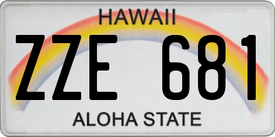 HI license plate ZZE681