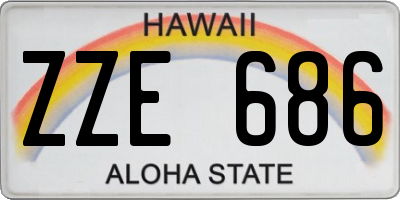 HI license plate ZZE686