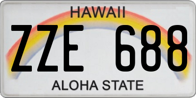 HI license plate ZZE688