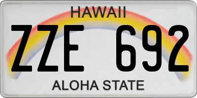 HI license plate ZZE692