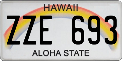 HI license plate ZZE693