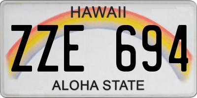 HI license plate ZZE694