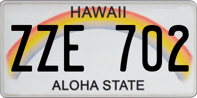 HI license plate ZZE702