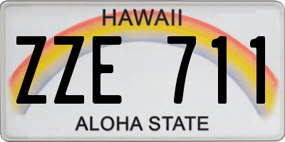 HI license plate ZZE711