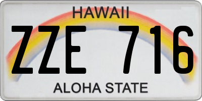 HI license plate ZZE716