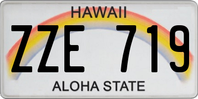 HI license plate ZZE719