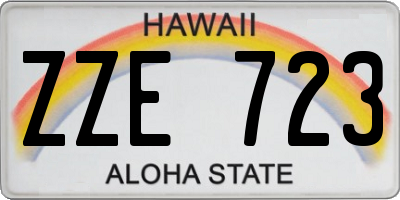 HI license plate ZZE723