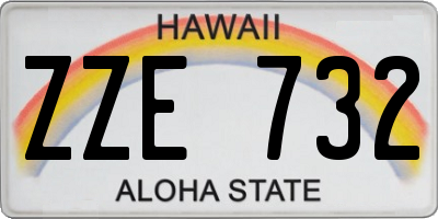 HI license plate ZZE732