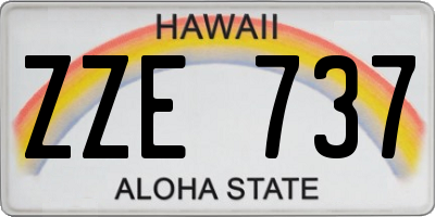 HI license plate ZZE737