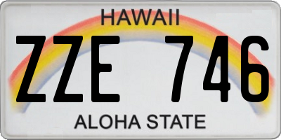 HI license plate ZZE746