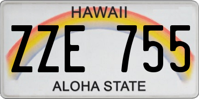 HI license plate ZZE755
