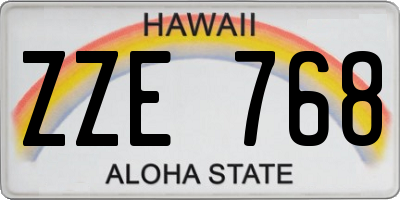 HI license plate ZZE768