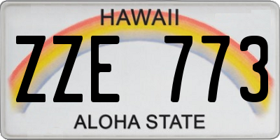 HI license plate ZZE773