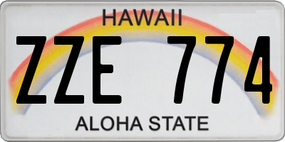 HI license plate ZZE774